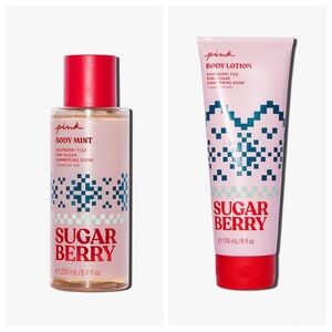 PINK Victoria’s Secret I WANT COZY Collection Body Mist & Lotion Sugar Berry-NWT